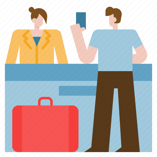 Check, in, reception, travel, hotel, receptionist icon - Download on Iconfinder