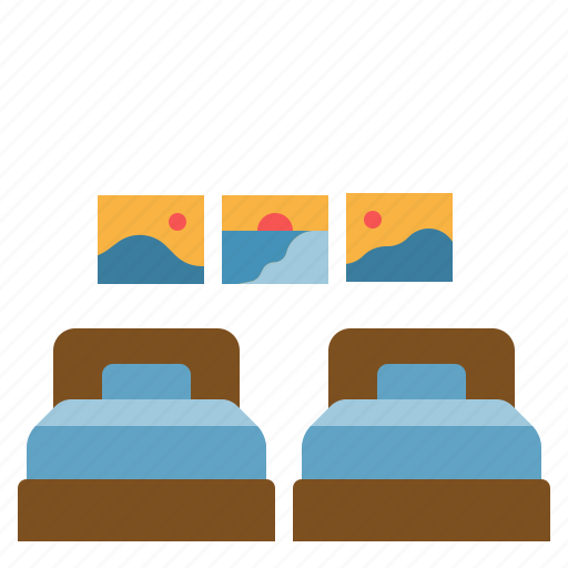 Twin, bed, hotel, furniture, sleep icon - Download on Iconfinder