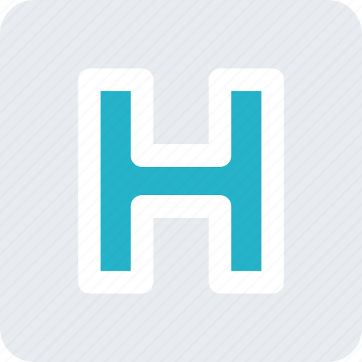Hospital sign with the letter h icon flat vector icon for apps and