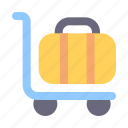 luggage, cart, transport, travel, suitcase, baggage