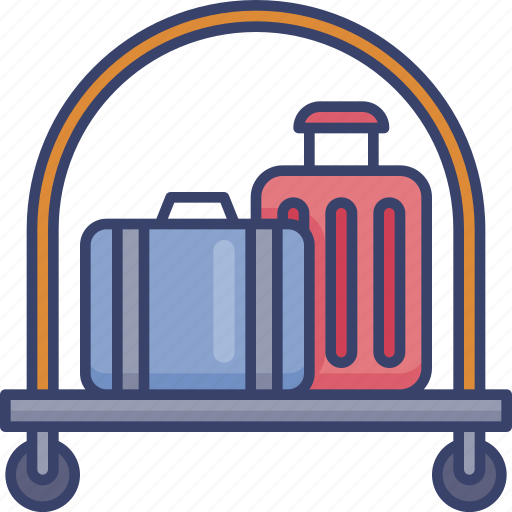 Accommodation, baggage, hotel, luggage, suitcase, trolley icon - Download on Iconfinder
