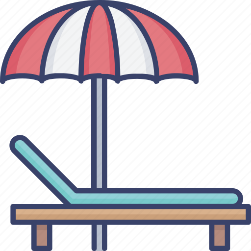 Bed, holiday, lounge, parasol, umbrella, vacation icon - Download on Iconfinder