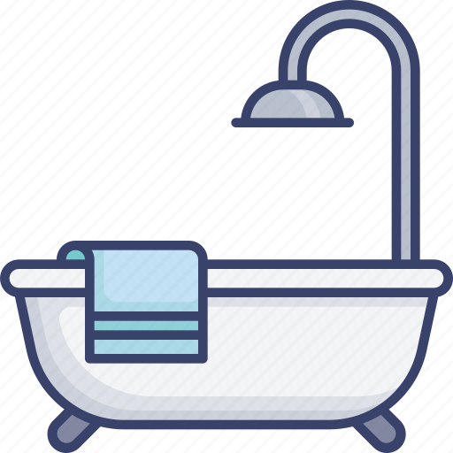 Accommodation, bath, bathtub, facilities, hotel, shower, towel icon - Download on Iconfinder