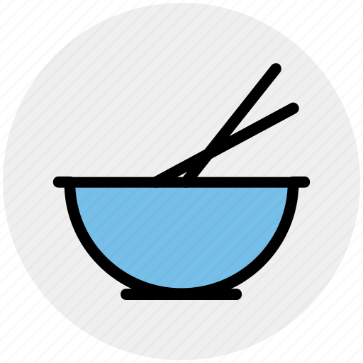 Bowl, chopsticks, food bowl, food preparation, mixer, whisk icon - Download on Iconfinder