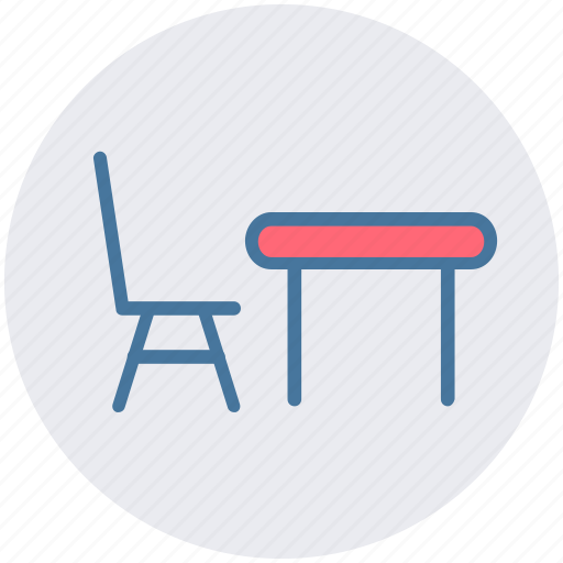 Chair and table, desk and chair, eating chair and table, furniture, table icon - Download on Iconfinder
