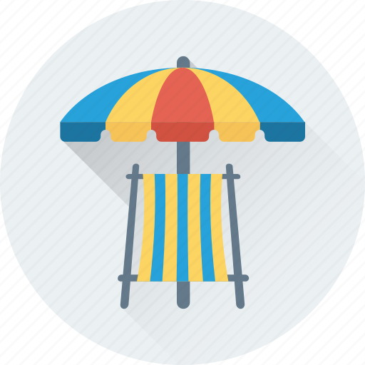 Beach, deck chair, sunbathe, tanning, umbrella icon - Download on Iconfinder