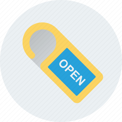 Door hanger, hotel sign, open, shop sign, we are open icon - Download on Iconfinder
