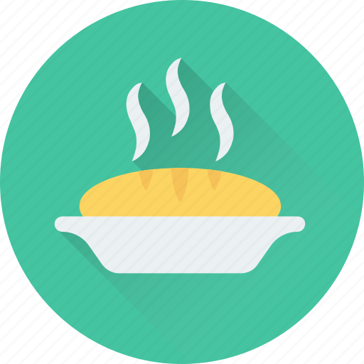 Food, hot food, meal, pie, steam icon - Download on Iconfinder