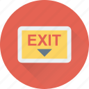 emergency, escape, exit, exit sign, out