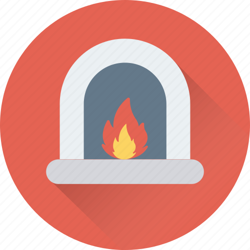 Fire, fireplace, heater, heating stove, room stove icon - Download on Iconfinder