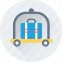 briefcase, cart, hotel trolley, luggage, trolley