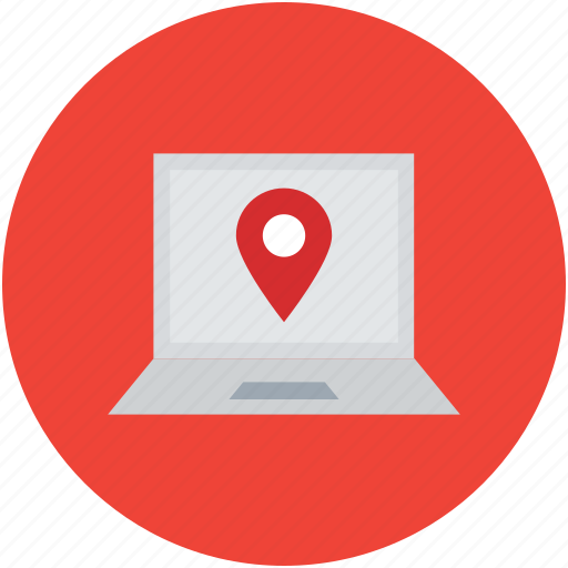 Gps, laptop, location pointer, map pin, navigation, online map icon - Download on Iconfinder