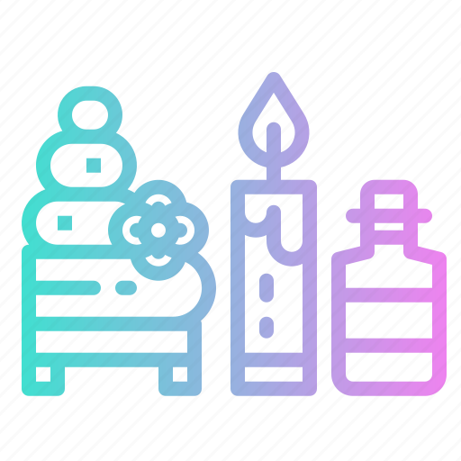 Aroma, candle, spa, stone, towel icon - Download on Iconfinder