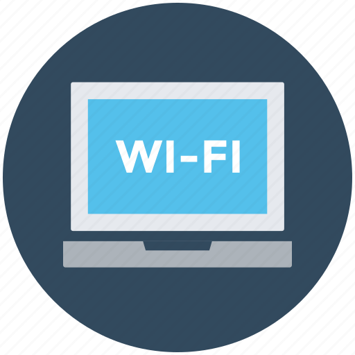 Laptop, wifi connected, wifi connection, wifi signals, wireless internet icon - Download on Iconfinder