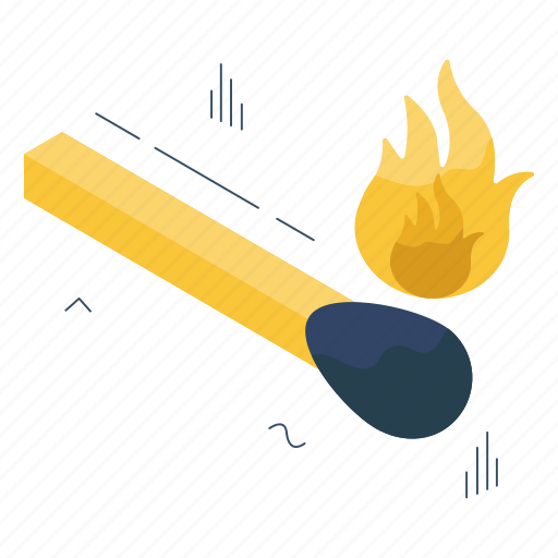 Matchstick, ignition, burning stick, wooden lighter, fire icon - Download on Iconfinder