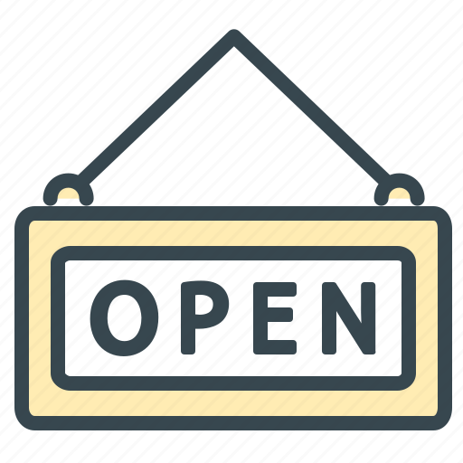 Open, customer, facilities, hotel, service, sign icon - Download on Iconfinder
