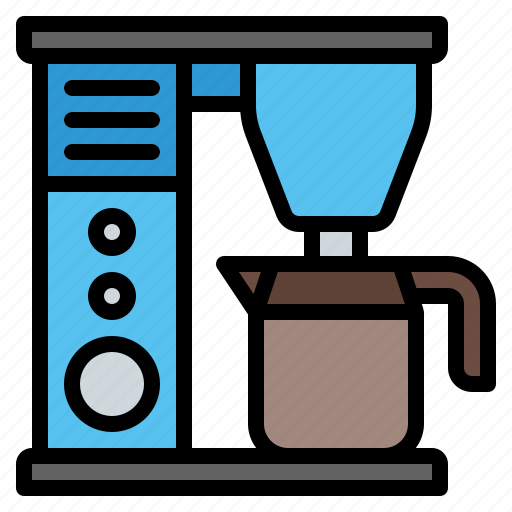 Coffee, maker, kitchen, appliance, brewing, beverage, morning icon - Download on Iconfinder
