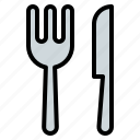 restaurant, dining, food, knife, fork, cutlery