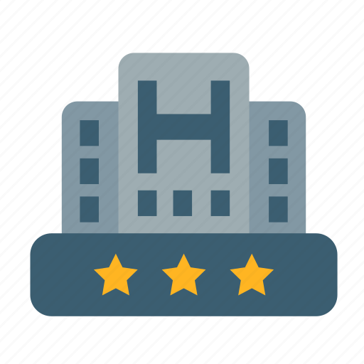 Accommodation, hotel, service, stars, complacency, travel, three icon - Download on Iconfinder