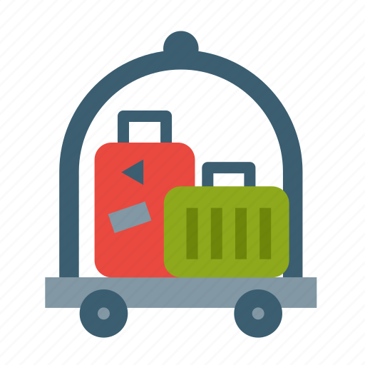 Bellhop, hotel, luggage, baggage, doorman, carriage, cart icon - Download on Iconfinder