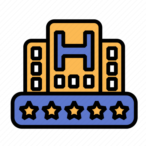 Accommodation, five, hotel, service, stars, complacency, travel icon - Download on Iconfinder