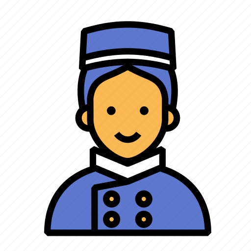 Hotel, receptionist, bellboy, bellhop, service, staff, uniform icon - Download on Iconfinder