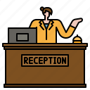 recepcionist, reception, hotel, woman, service