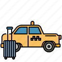 taxi, service, transportation, bag, car
