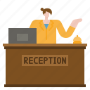 recepcionist, reception, hotel, woman, service