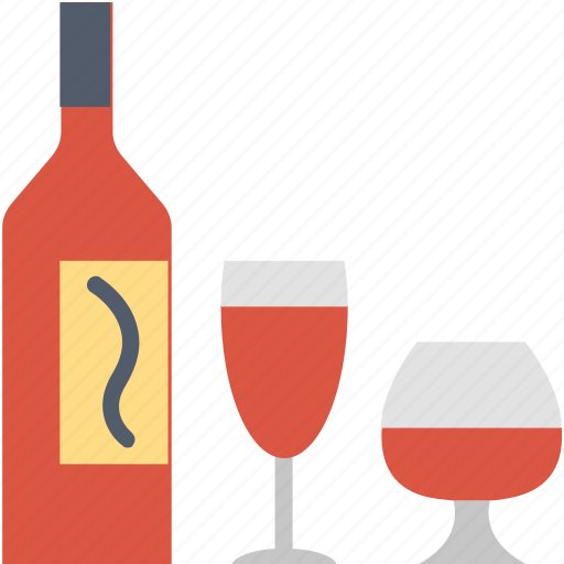 Alcohol, bottle, drink, glasses, kitchen, wine icon - Download on Iconfinder