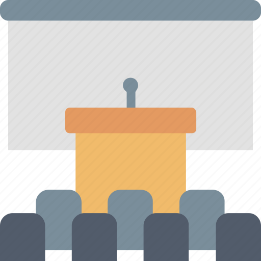 Conference, hall, chairs, meeting, microphone, room, speaker icon - Download on Iconfinder
