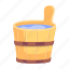water bucket, wooden pail, sauna bucket, water pail, wooden bucket 