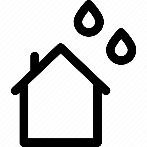 Building, home, house, rain, water icon - Download on Iconfinder