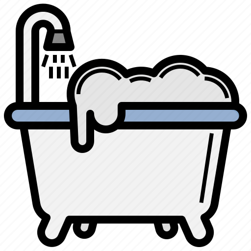 Bathtub, clean, bath, furniture, and, household, washing icon - Download on Iconfinder