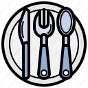cutlery, restaurant, dish, knife, furniture, and, household, tools, utensils