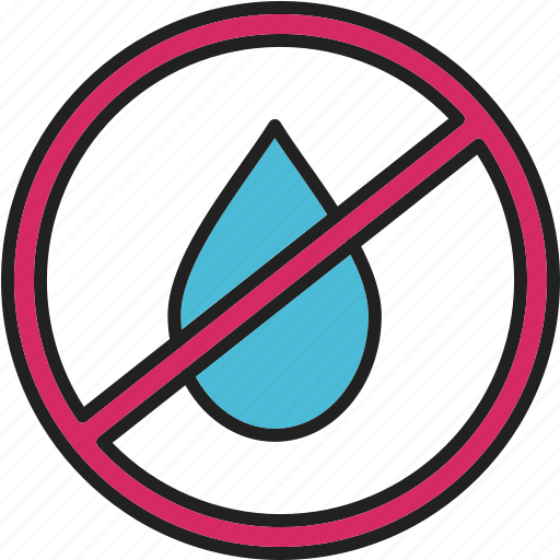 No, water, ban, liquid, moisture, prohibit icon - Download on Iconfinder