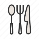 cutlery, fork, kitchen, knife, silverware, spoon, utensil