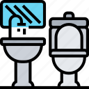 toilet, sink, restroom, hygiene, sanitary