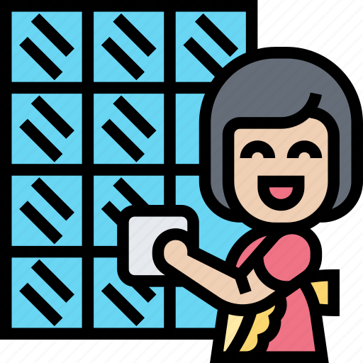 Wipe, tiled, wall, cleaning, disinfecting icon - Download on Iconfinder