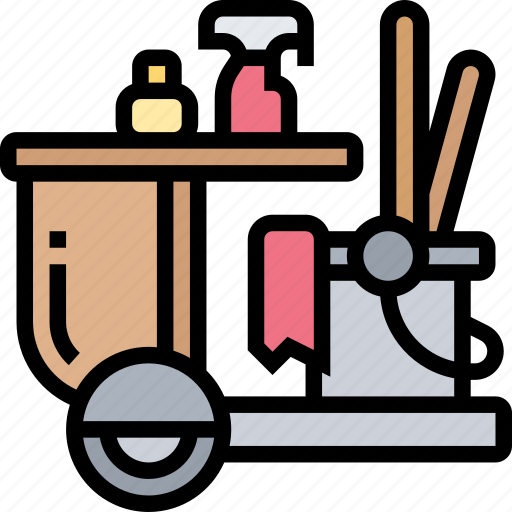Cleaning, cart, housemaid, housekeeping, supplies icon - Download on Iconfinder