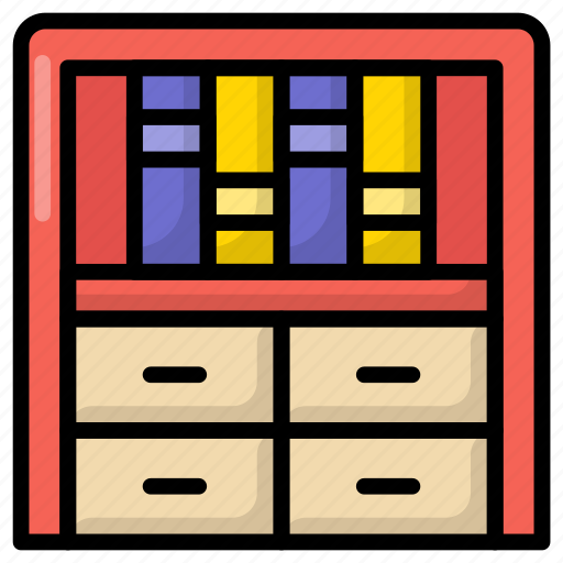 Bookcase, apartment, furniture, wooden, wall icon - Download on Iconfinder