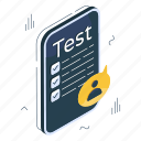 test list, checklist, questionnaire, exam list, job test