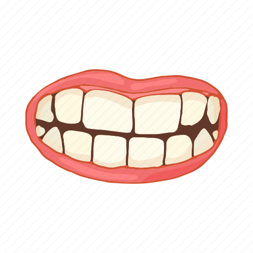 Cartoon, female, lips, mouth, smile, teeth, white icon - Download on  Iconfinder