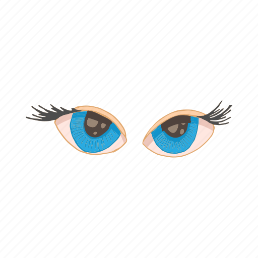 Cartoon, eye, eyelash, human, iris, optical, vision icon - Download on Iconfinder