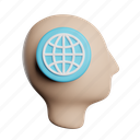 mind, global, internet, human, head, thinking, earth, brain