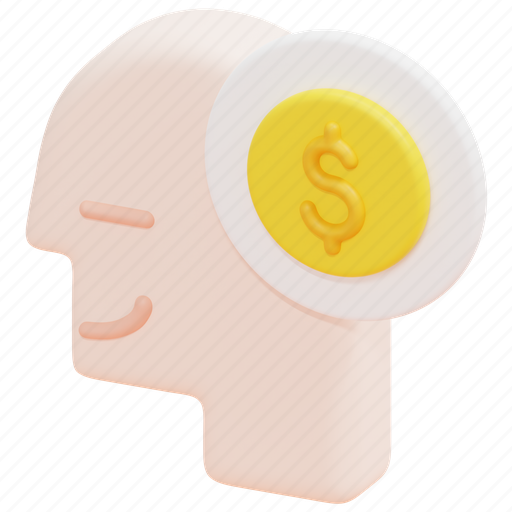 Greed, profit, mind, emotion, psychology, thinking, head 3D illustration - Download on Iconfinder