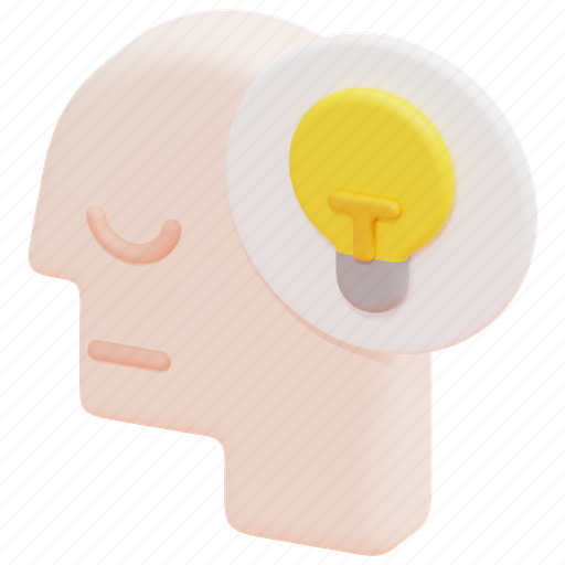 Idea, design, thinking, mind, emotion, psychology, head 3D illustration - Download on Iconfinder