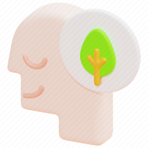 Think, green, eco, mind, emotion, psychology, thinking 3D illustration - Download on Iconfinder