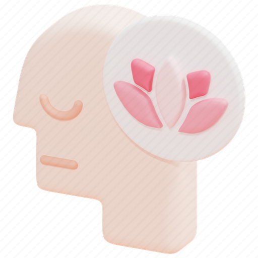 Wellness, yoga, mind, emotion, psychology, thinking, head 3D illustration - Download on Iconfinder