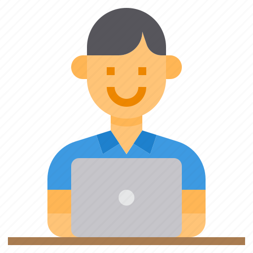 Computer, employee, laptop, man, worker icon - Download on Iconfinder